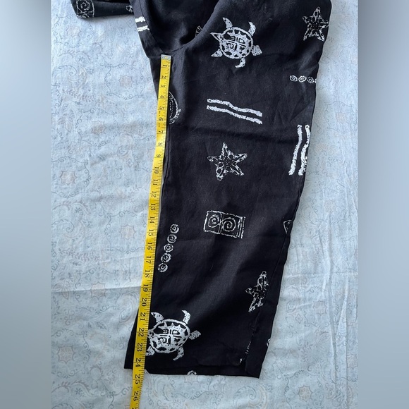 Black and White Straight Leg Pants with Nautical Print - Picture 6 of 11